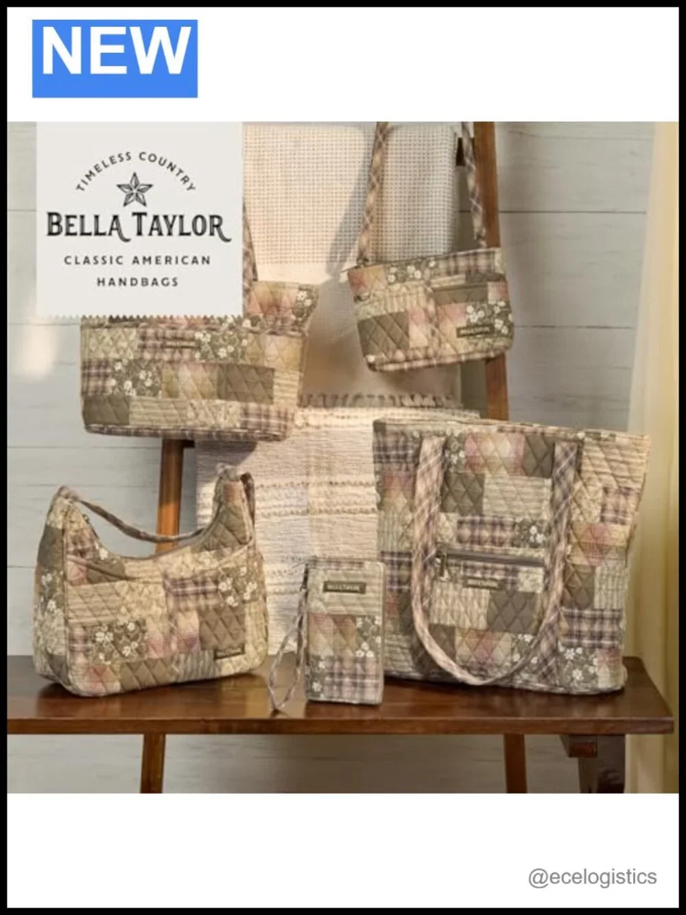 Bella Taylor Large Quilted Cotton Shoulder Tote Bag for Women